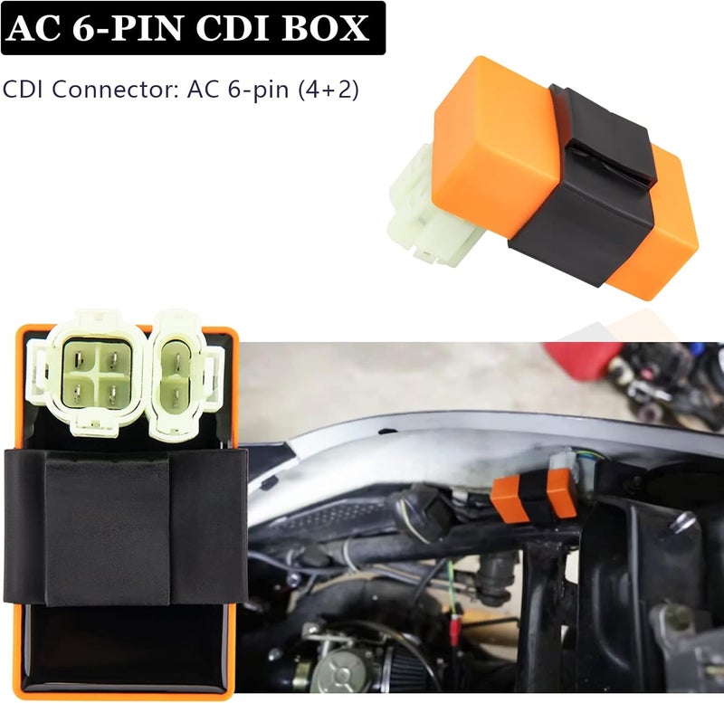 GDDGHS GY6 150cc Ignition Coil Kit for 150cc 125cc 50cc ATV Quad Go Kart Moped Scooter, High performance GY6 Ignition Coil, 6 Pin AC CDI Box, Voltage Regulator, Rectifier Solenoid relay&A7TC Spark Plug - Image 4